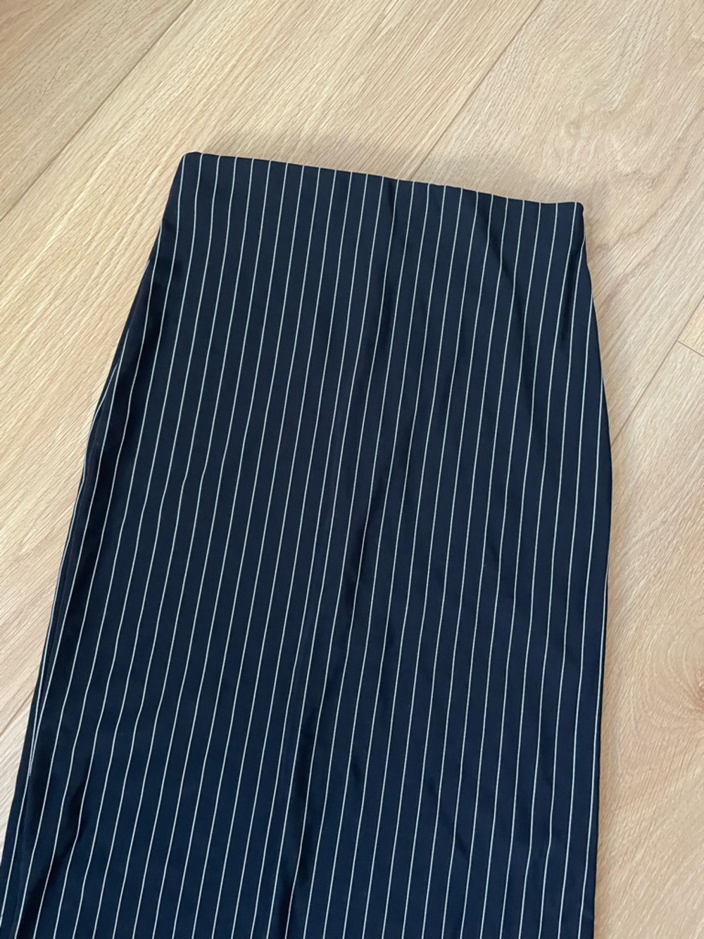 Joule Black Midi Skirt with White Pinstripes - Picture 3 of 6